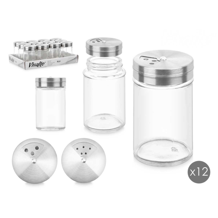 SALERO Y ESPECIERO DE CIDRIO Y ACERO INOX