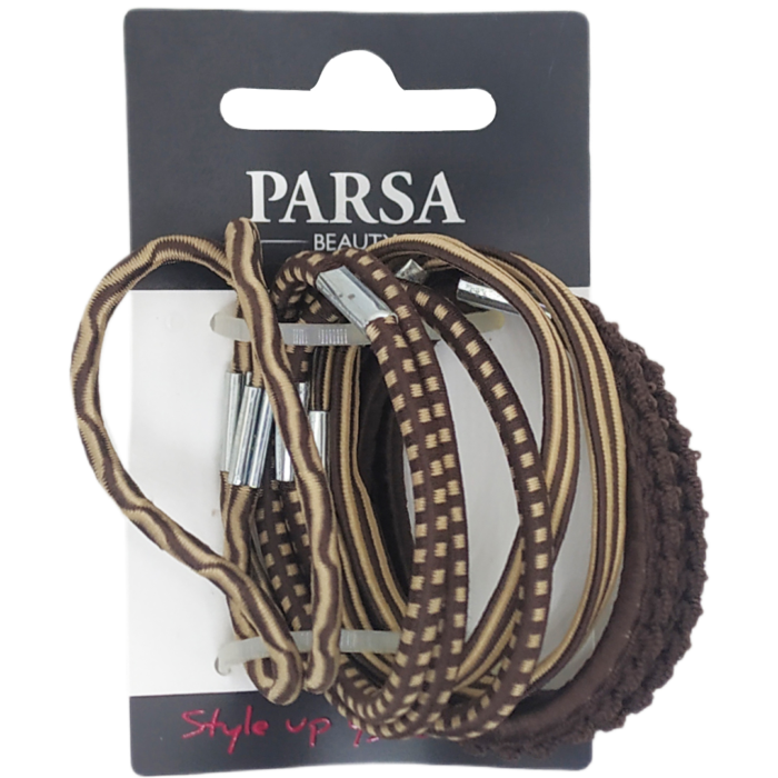 Gomas para el pelo tonos marrones 9ud