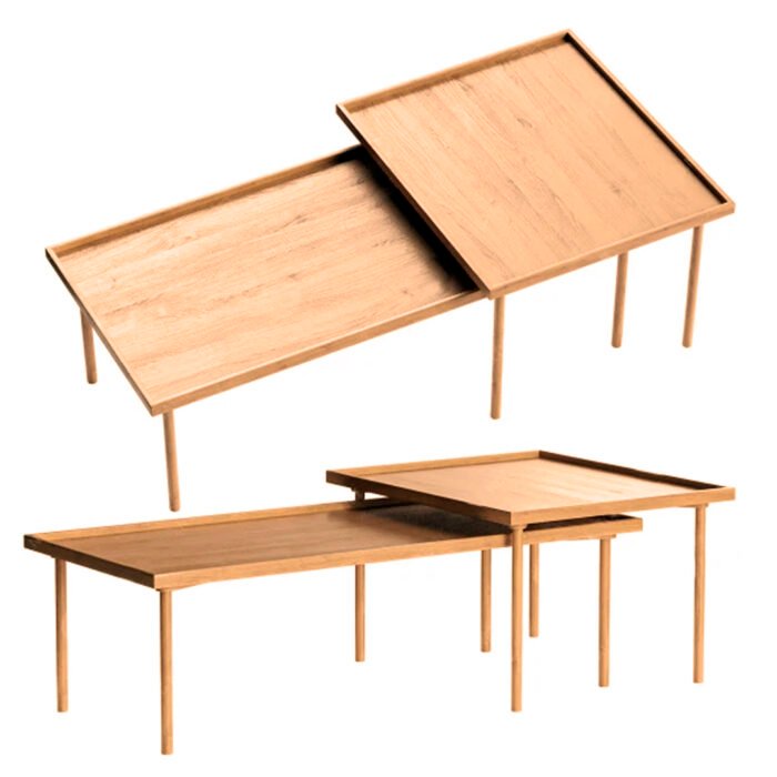 Mesa de centro de roble conjunto– Con envío gratis