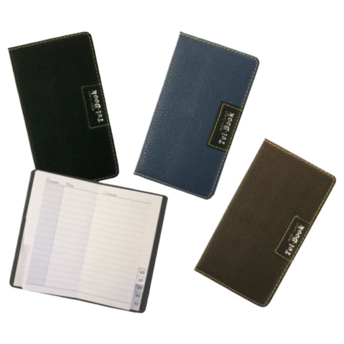 Agenda telefonos de bolsillo con tapas de piel. Colores varios Bismark