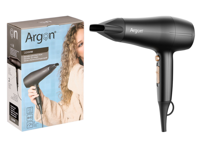 Argon secador de pelo color negro dorado mate 2200w