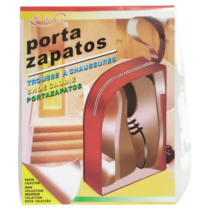 Bolsa porta zapatos 25x25cm. Transpirable 100%polipropileno azul