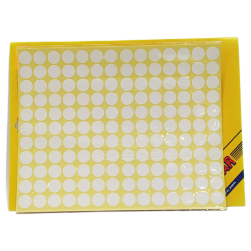 Etiquetas autoadhesivas blancas redondas 13mm 5 hojas Kolmar