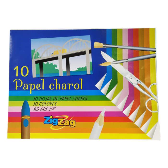 Papel charol 10 hojas de colores variados Zig Zag