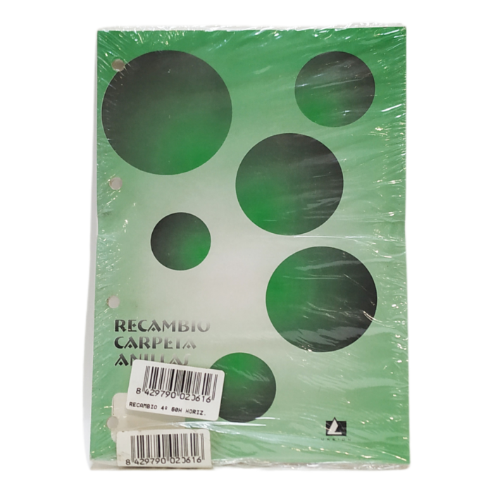 Recambio fichero anillas 60 hojas línea horizontal