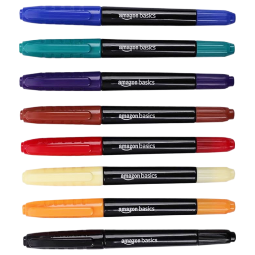 Rotuladores permanentes doble punta 8 colores 8 ud