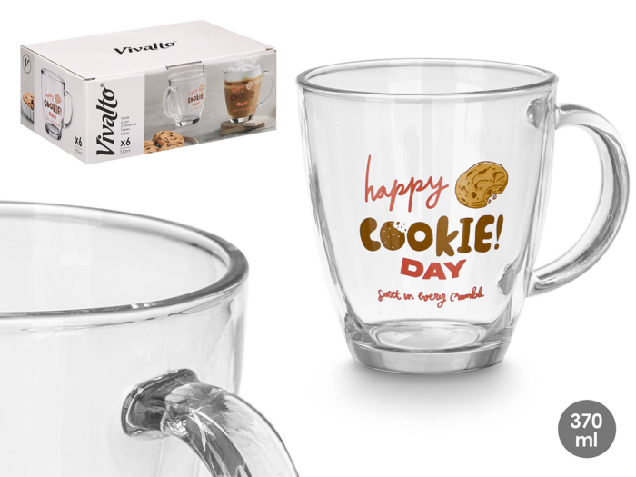 Taza de vidrio para desayuno Cookie 370ml