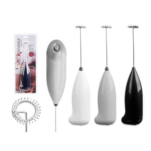 Kinvara mezclador espumador de leche a pilas 3 colores surtidos